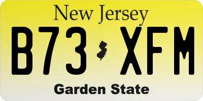 NJ license plate B73XFM