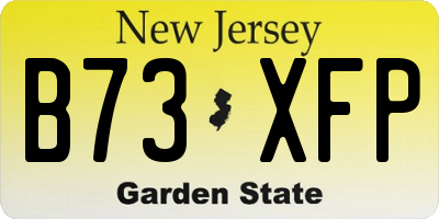 NJ license plate B73XFP