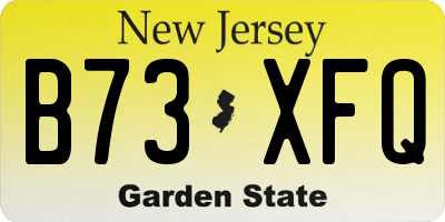 NJ license plate B73XFQ