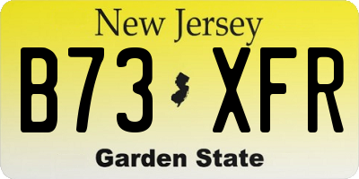 NJ license plate B73XFR