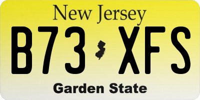 NJ license plate B73XFS