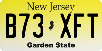 NJ license plate B73XFT