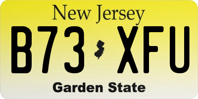NJ license plate B73XFU