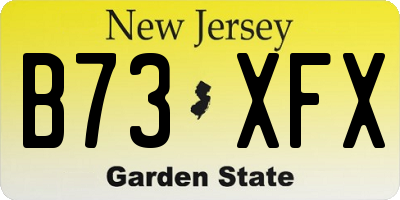 NJ license plate B73XFX