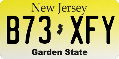 NJ license plate B73XFY
