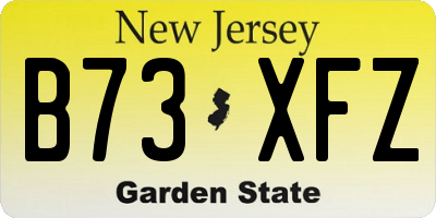 NJ license plate B73XFZ