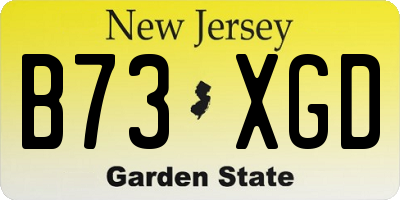 NJ license plate B73XGD