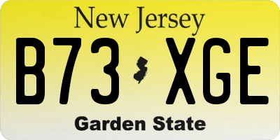 NJ license plate B73XGE