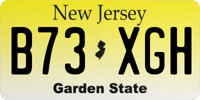 NJ license plate B73XGH