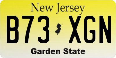 NJ license plate B73XGN