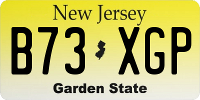 NJ license plate B73XGP