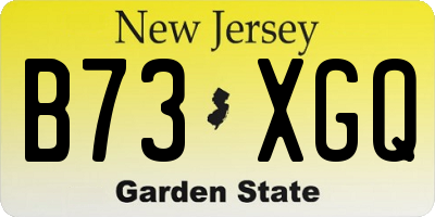 NJ license plate B73XGQ