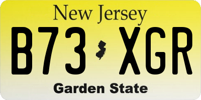 NJ license plate B73XGR