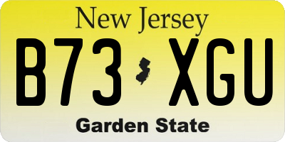 NJ license plate B73XGU