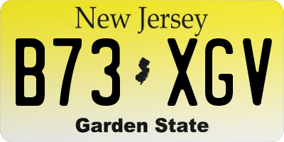 NJ license plate B73XGV