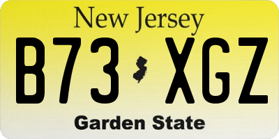 NJ license plate B73XGZ