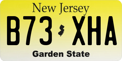 NJ license plate B73XHA