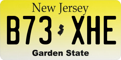 NJ license plate B73XHE