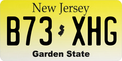 NJ license plate B73XHG
