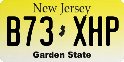NJ license plate B73XHP