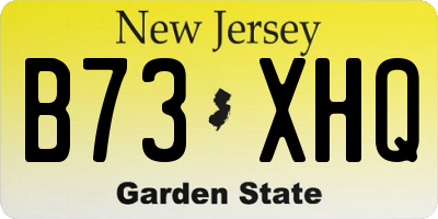 NJ license plate B73XHQ
