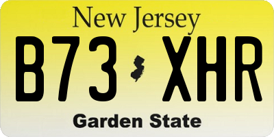 NJ license plate B73XHR