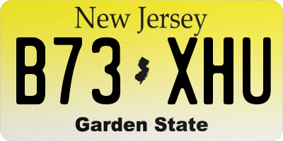 NJ license plate B73XHU