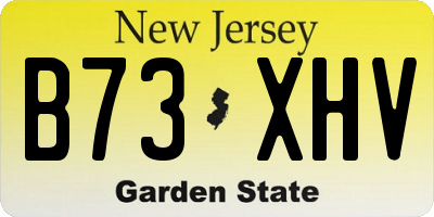 NJ license plate B73XHV