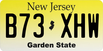NJ license plate B73XHW