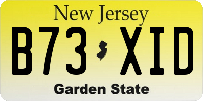 NJ license plate B73XID