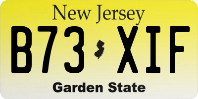 NJ license plate B73XIF