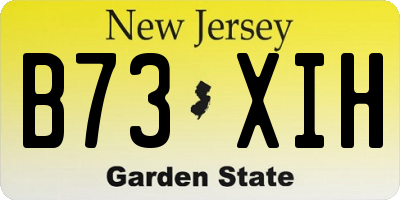 NJ license plate B73XIH