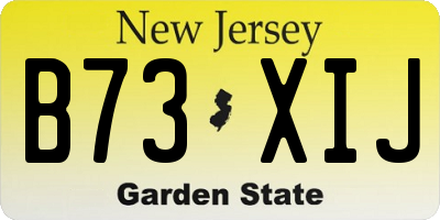 NJ license plate B73XIJ
