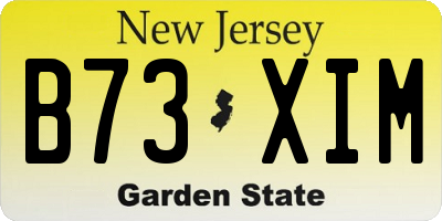 NJ license plate B73XIM