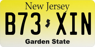 NJ license plate B73XIN