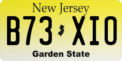 NJ license plate B73XIO