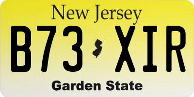 NJ license plate B73XIR