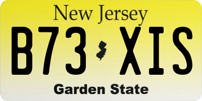 NJ license plate B73XIS