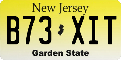 NJ license plate B73XIT