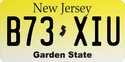NJ license plate B73XIU