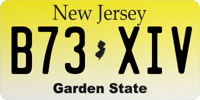 NJ license plate B73XIV