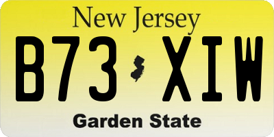 NJ license plate B73XIW