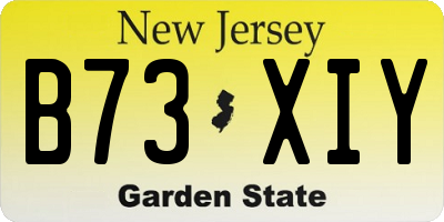 NJ license plate B73XIY