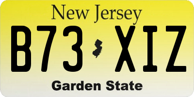 NJ license plate B73XIZ