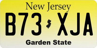 NJ license plate B73XJA