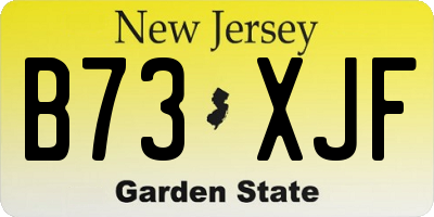 NJ license plate B73XJF
