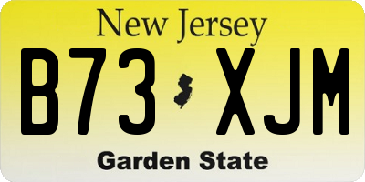 NJ license plate B73XJM