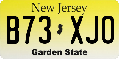 NJ license plate B73XJO