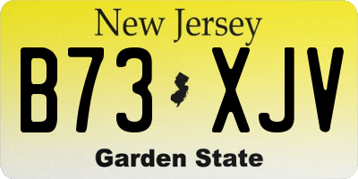 NJ license plate B73XJV