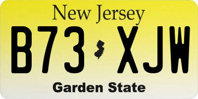 NJ license plate B73XJW